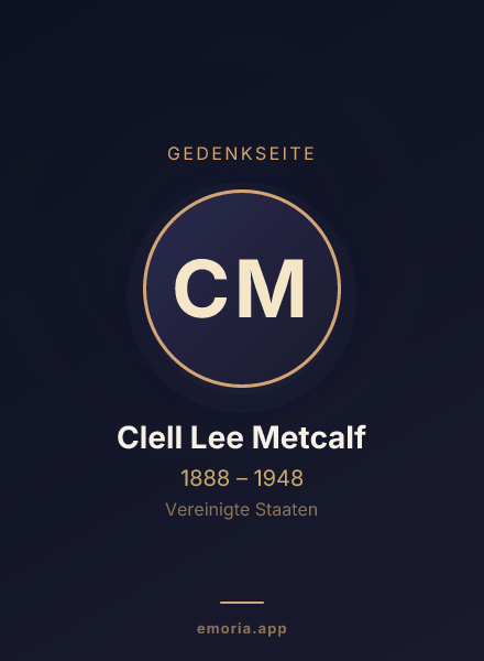 Gedenkportrait von Clell Lee Metcalf