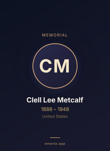 Memorial portrait of Clell Lee Metcalf