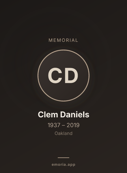 Memorial portrait of Clem Daniels