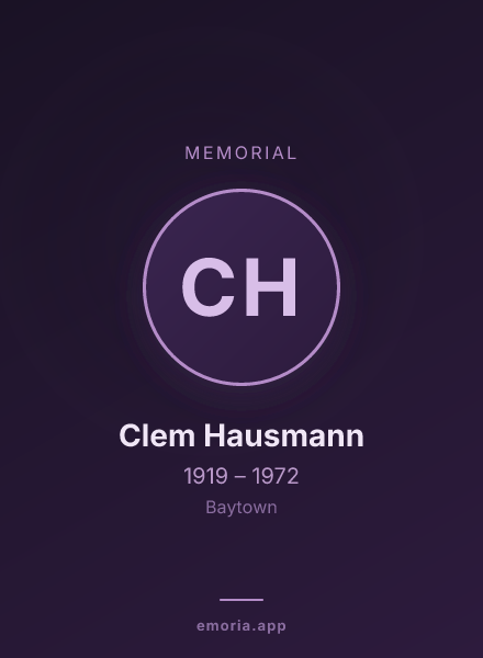 Memorial portrait of Clem Hausmann