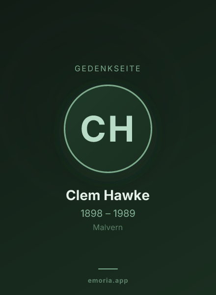 Gedenkportrait von Clem Hawke