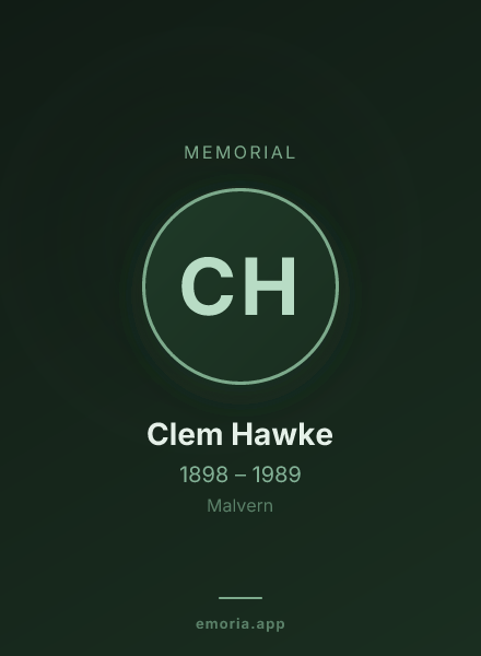 Memorial portrait of Clem Hawke