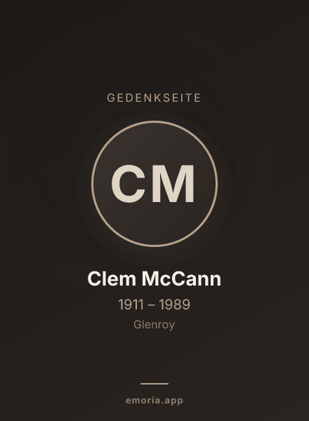 Gedenkportrait von Clem McCann
