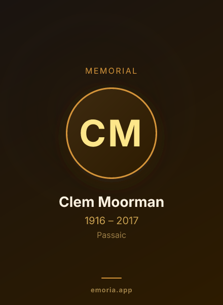 Memorial portrait of Clem Moorman