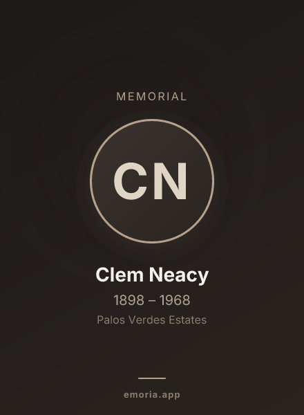 Memorial portrait of Clem Neacy