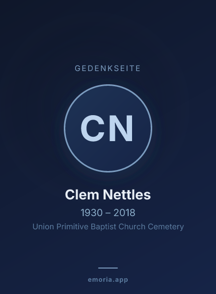 Gedenkportrait von Clem Nettles