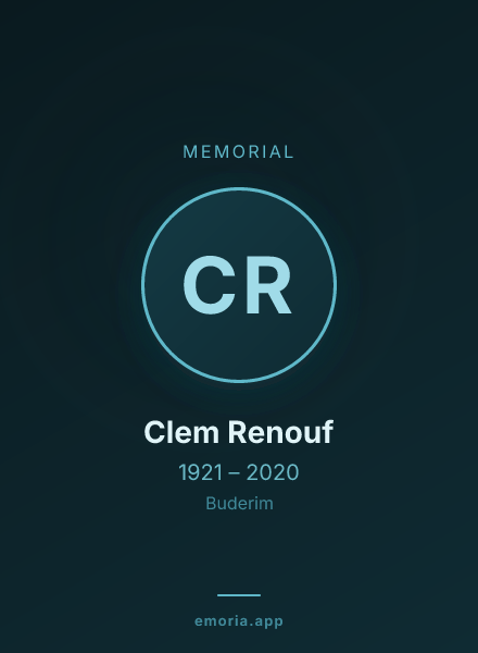 Memorial portrait of Clem Renouf