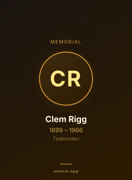 Memorial portrait of Clem Rigg