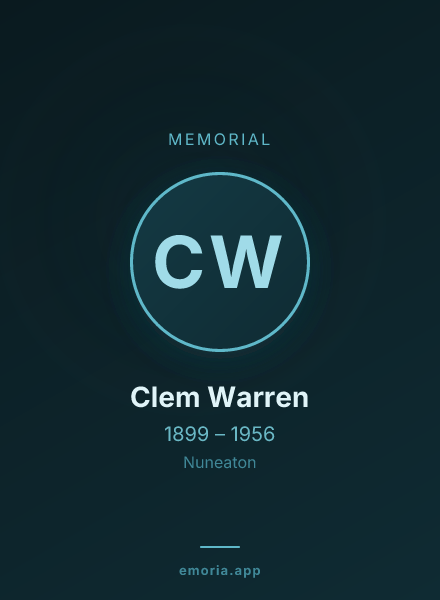 Memorial portrait of Clem Warren