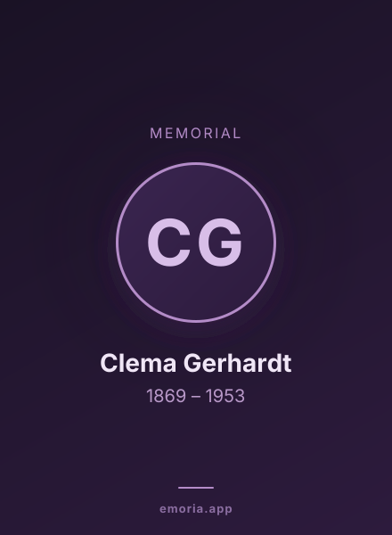Memorial portrait of Clema Gerhardt
