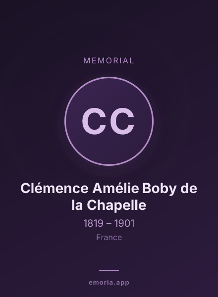 Memorial portrait of Clémence Amélie Boby de la Chapelle