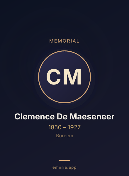 Memorial portrait of Clemence De Maeseneer