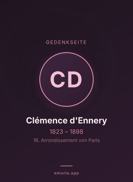 Gedenkportrait von Clémence d'Ennery