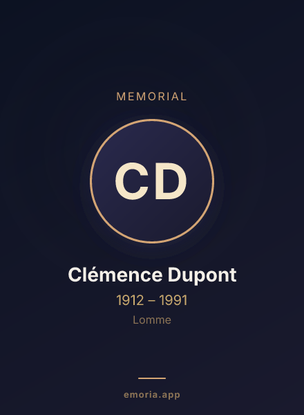 Memorial portrait of Clémence Dupont