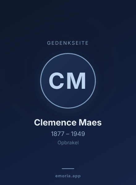 Gedenkportrait von Clemence Maes