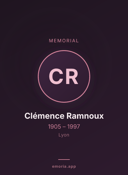 Memorial portrait of Clémence Ramnoux