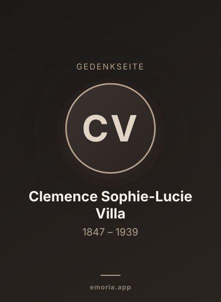 Gedenkportrait von Clemence Sophie-Lucie Villa