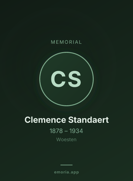 Memorial portrait of Clemence Standaert