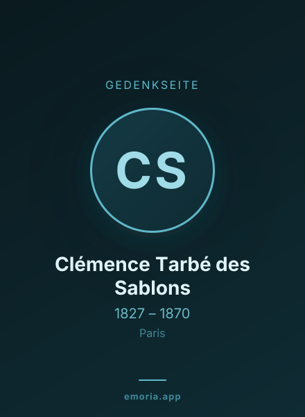 Gedenkportrait von Clémence Tarbé des Sablons