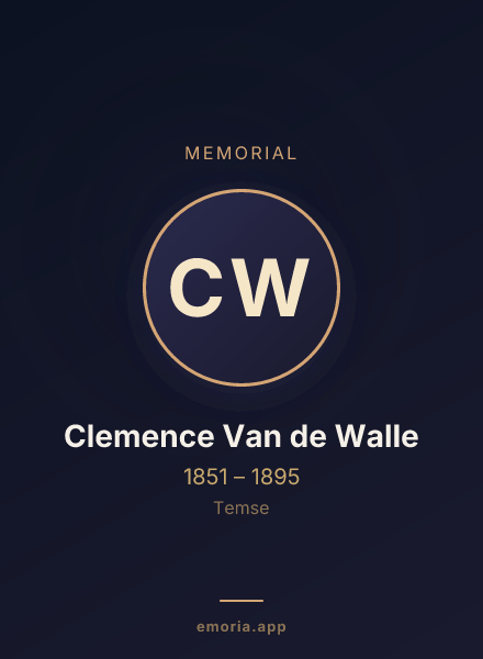Memorial portrait of Clemence Van de Walle