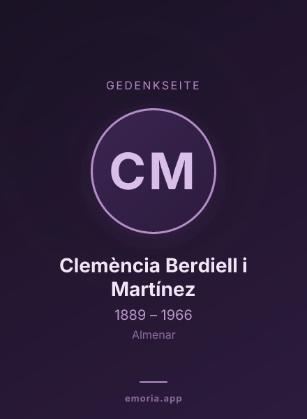 Gedenkportrait von Clemència Berdiell i Martínez