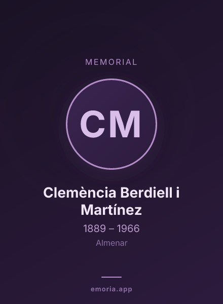 Memorial portrait of Clemència Berdiell i Martínez
