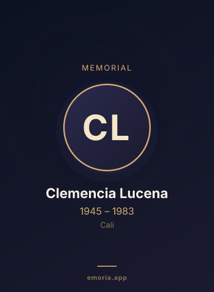 Memorial portrait of Clemencia Lucena