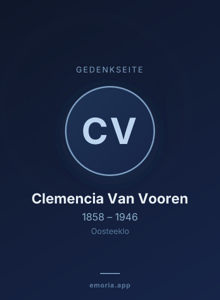 Gedenkportrait von Clemencia Van Vooren