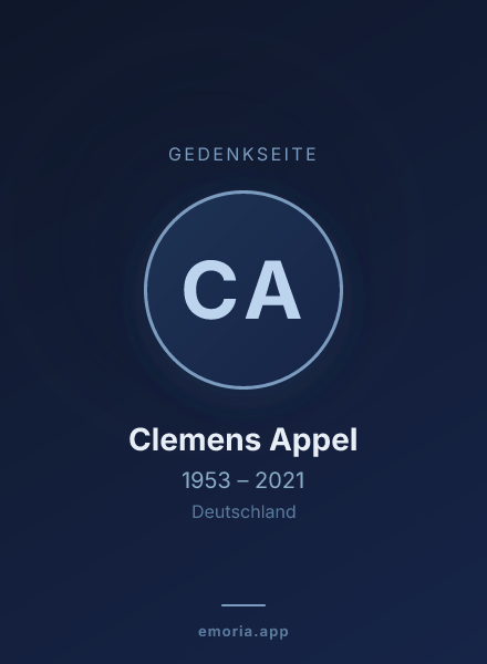 Gedenkportrait von Clemens Appel