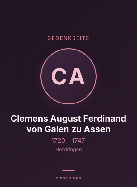 Gedenkportrait von Clemens August Ferdinand von Galen zu Assen