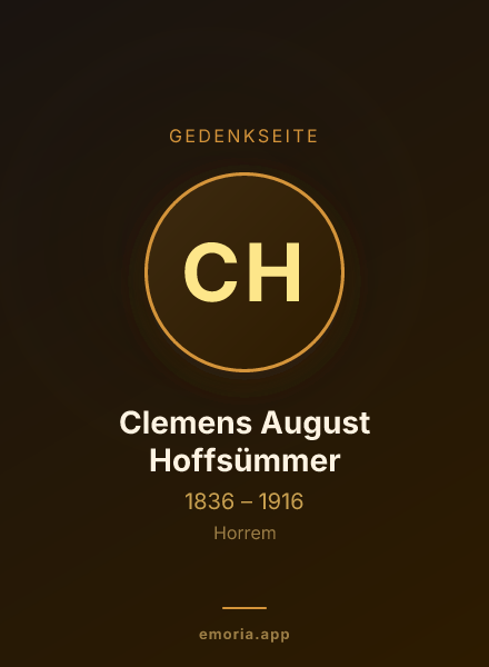 Gedenkportrait von Clemens August Hoffsümmer