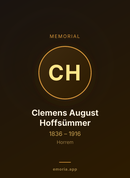Memorial portrait of Clemens August Hoffsümmer