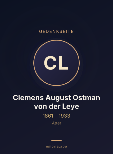 Gedenkportrait von Clemens August Ostman von der Leye