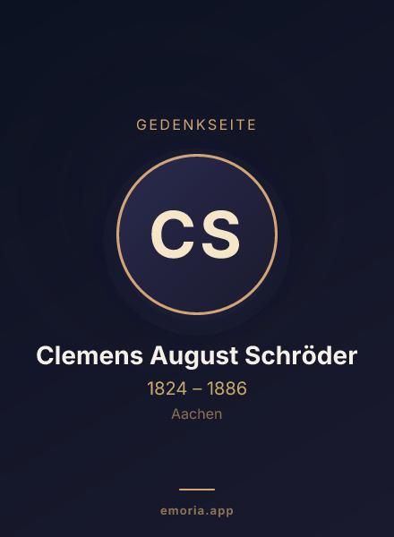 Gedenkportrait von Clemens August Schröder