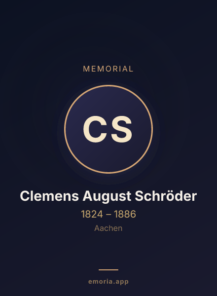 Memorial portrait of Clemens August Schröder