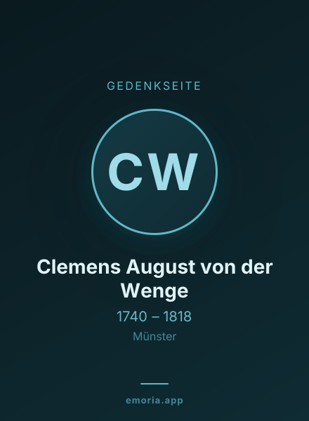 Gedenkportrait von Clemens August von der Wenge
