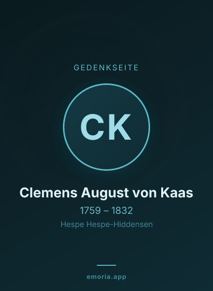Gedenkportrait von Clemens August von Kaas