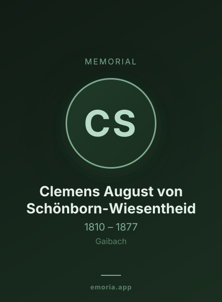 Memorial portrait of Clemens August von Schönborn-Wiesentheid