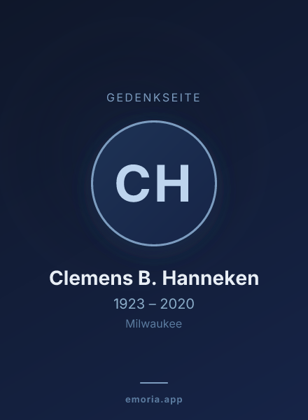 Gedenkportrait von Clemens B. Hanneken