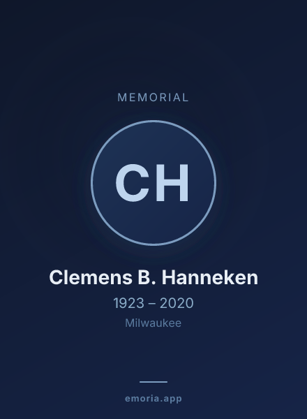 Memorial portrait of Clemens B. Hanneken