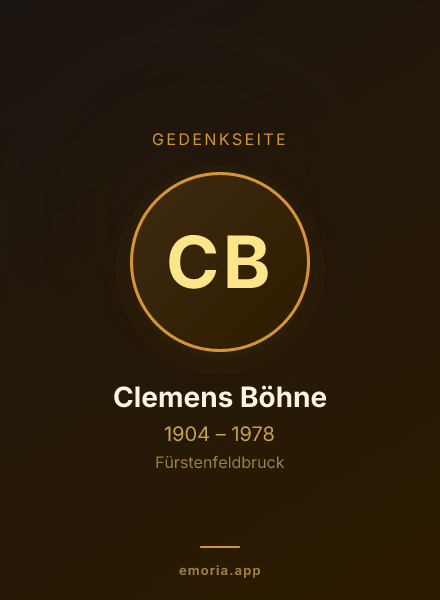 Gedenkportrait von Clemens Böhne