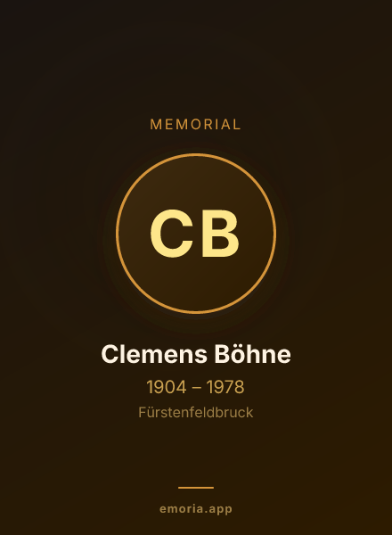 Memorial portrait of Clemens Böhne