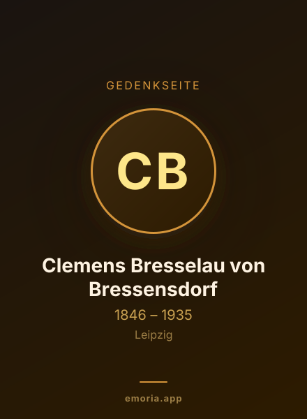 Gedenkportrait von Clemens Bresselau von Bressensdorf