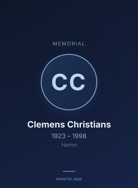 Memorial portrait of Clemens Christians