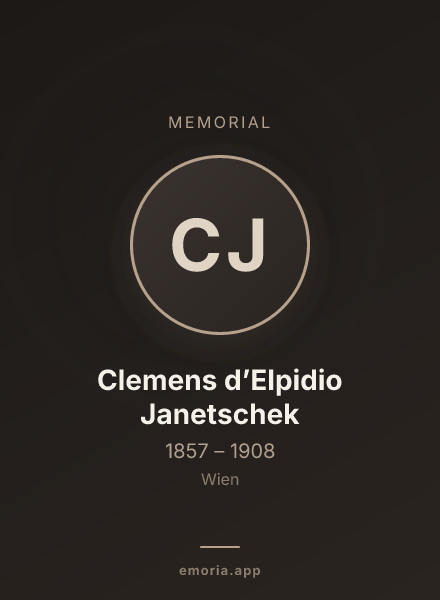 Memorial portrait of Clemens d’Elpidio Janetschek