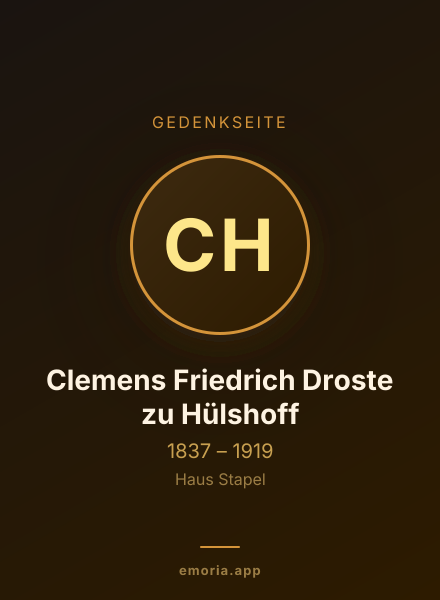 Gedenkportrait von Clemens Friedrich Droste zu Hülshoff