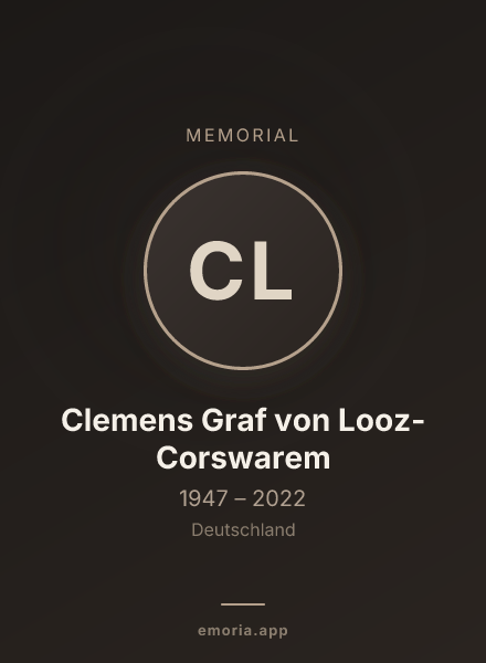 Memorial portrait of Clemens Graf von Looz-Corswarem
