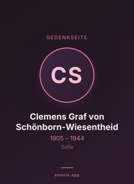 Gedenkportrait von Clemens Graf von Schönborn-Wiesentheid