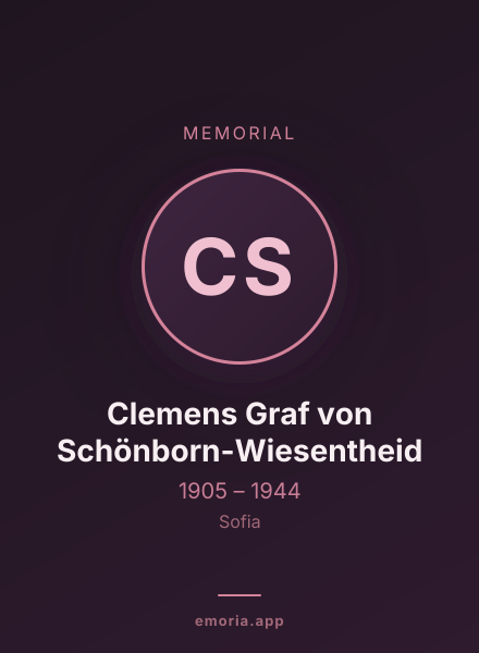Memorial portrait of Clemens Graf von Schönborn-Wiesentheid