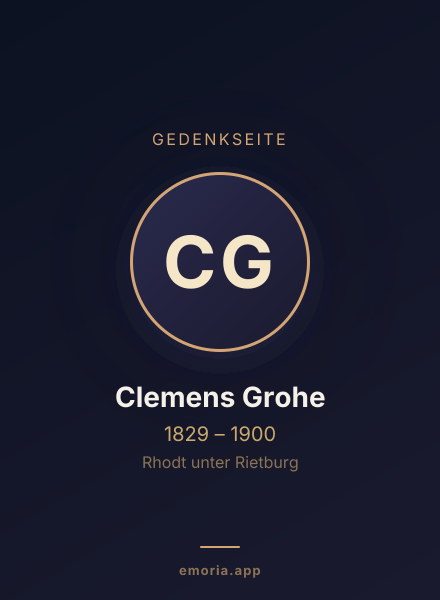 Gedenkportrait von Clemens Grohe